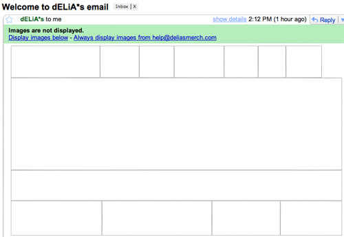 Delia’s Email Images Off