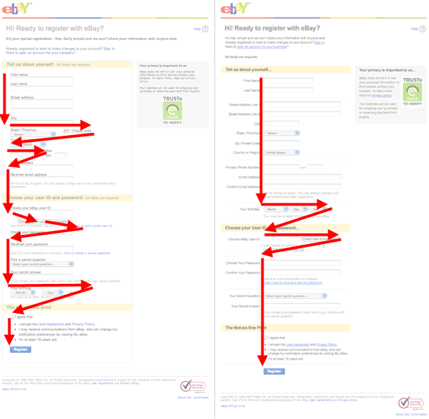 Ebay Redesign Page Flow Screenshot