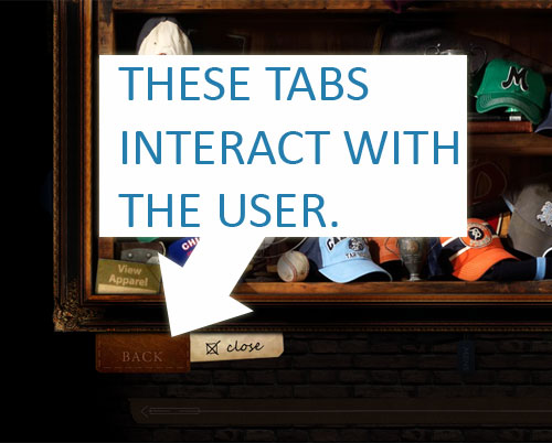 Screen capture shows an example of an interactive tab
