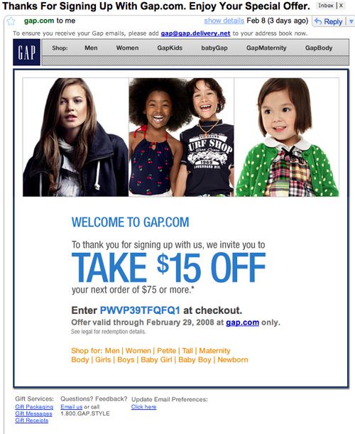 Gap Email Images On