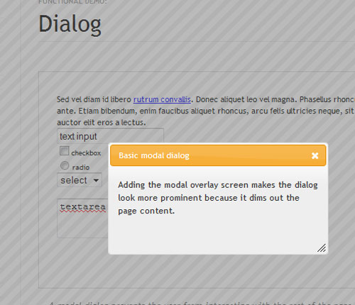 Screen capture of a jQuery UI modal window