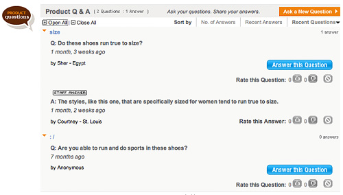 Shoes.com Q&A in Action