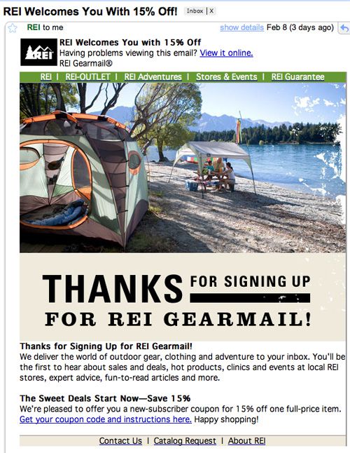 REI Email Images On