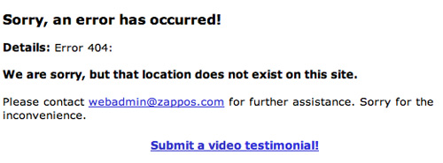 Zappos error